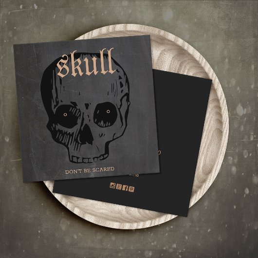 Skull Halloween Stud Earring Display Card Vierkante Visitekaartjes
