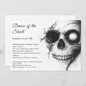 Skull Halloween Uitnodiging - Dark & Spooky Party (Voorkant / Achterkant)