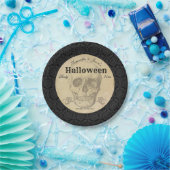 Skull Halloween Vintage Black Gothic Elegant Papieren Bordje (Feest)