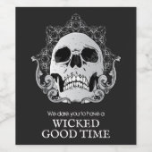 Skull Halloween Wijn Etiket (Enkel label)