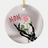 Skull Hand Floral Ceramic Ornament (Voorkant)