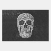 Skull Head Black en White Gothic Grunge Inpakpapier Vel (Voorkant)