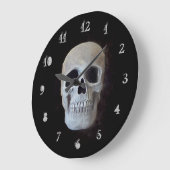 Skull Head Black White Gothic Spooky Cool Grote Klok (Hoek)