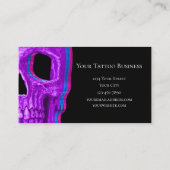 Skull Head Gothic Blue Roze Paarse Black Pop Art Visitekaartje (Achterkant)