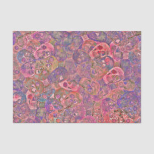Skull Head Gothic Colorful Paarse Roze Schets Art Tissuepapier