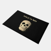 Skull Head Gothic Cool Black Beige Macabre Deurmat (Schuin)