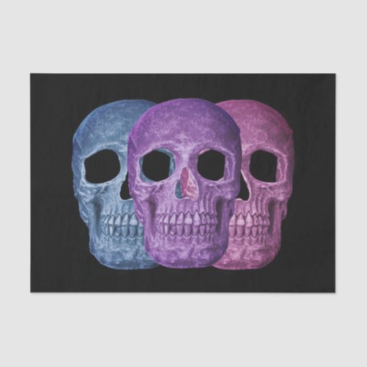 Skull Head gothic Dark Blue Pink Paars Cool Tissuepapier (Voorkant)