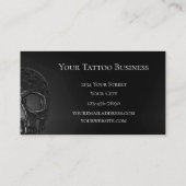 Skull Head Gothic Grey Cool Metallic Visitekaartje (Achterkant)