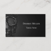 Skull Head Gothic Grey Cool Metallic Visitekaartje (Voorkant)