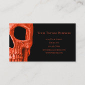 Skull Head Gothic Neon Oranje Black Tattoo Shop Visitekaartje (Achterkant)