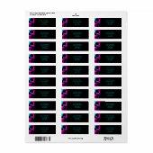 Skull Head Gothic Neon Paars Blauwgroen zwart desi Etiket (Full Sheet)