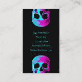 Skull Head Gothic Neon Paars Blauwgroen zwart desi Visitekaartje (Achterkant)
