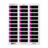 Skull Head Gothic Neon Pink Black Tattoo Shop Etiket (Full Sheet)