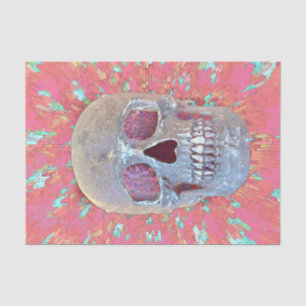 Skull Head Gothic Pop Art Roze Abstract Modern Tissuepapier