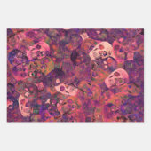 Skull Head Gothic  Style Roze Paarse kunst Inpakpapier Vel (Voorkant 2)