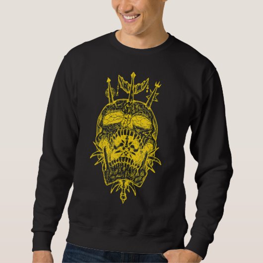 Skull Head Grunge Punk Metaal Trui (Voorkant)