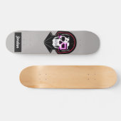 Skull head met aangepaste helmnaam persoonlijk skateboard (Horizontaal)