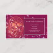 Skull Head Paars Elegant Gothic Girly Glitter Visitekaartje (Achterkant)