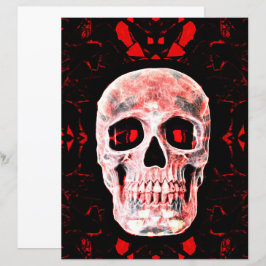 Skull Head Pop Art Gothic Black Red Modern