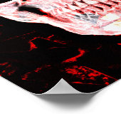 Skull Head Pop Art Gothic Black Red Modern Poster (Hoek)