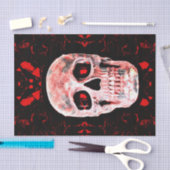 Skull Head Pop Art Gothic Black Red Modern Tissuepapier (Craft)