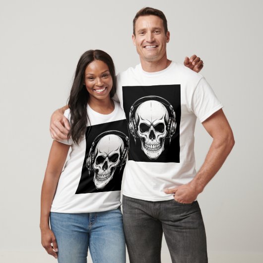 Skull Headphone Gothic Graphic T-Shirt (Unisex)