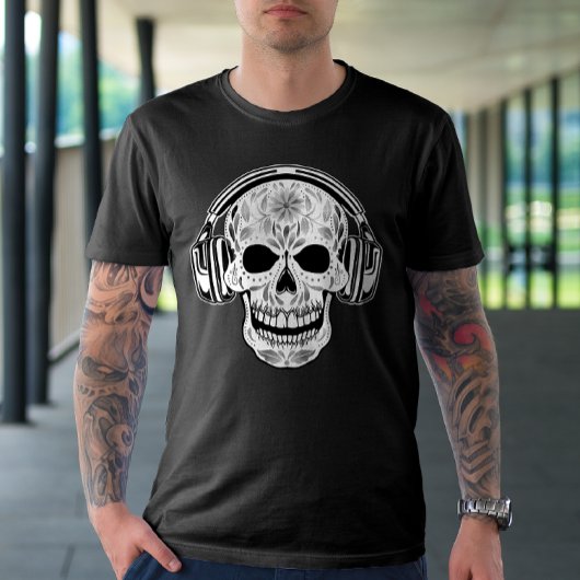 Skull Headphone Music T-Shirt