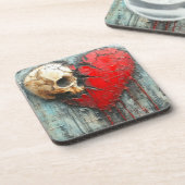 Skull Heart Bier Onderzetter (Linkerzijde)