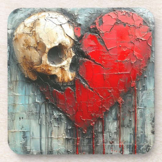 Skull Heart Bier Onderzetter (Voorkant)