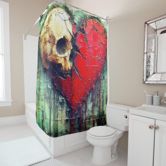Skull Heart Douchegordijn (In situ)