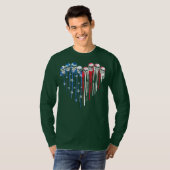Skull Heart Dripping American Flag 4th Of July T-shirt (Voorkant volledig)