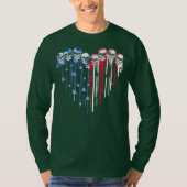 Skull Heart Dripping American Flag 4th Of July T-shirt (Voorkant)