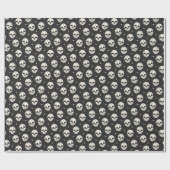 Skull Heart Eyes on Dark Grey Cadeaupapier (Vlak)