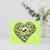 Skull Heart - Groen Briefkaart (Staand voorkant)