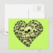 Skull Heart - Groen Briefkaart (Voorkant / Achterkant)
