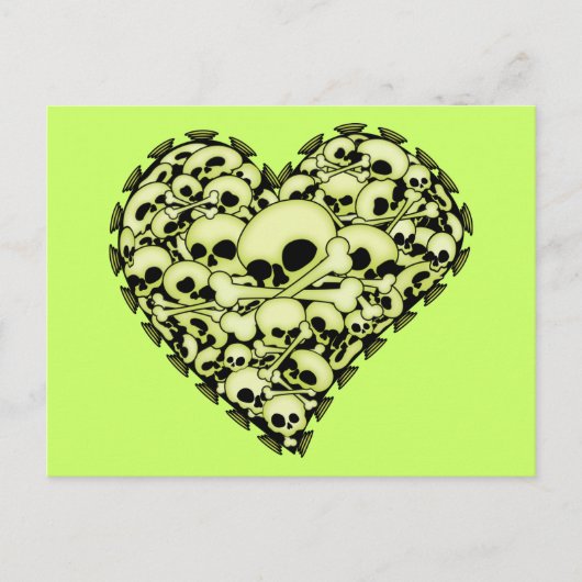 Skull Heart - Groen Briefkaart (Voorkant)