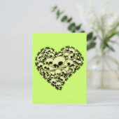 Skull Heart - Groen Briefkaart (Staand voorkant)