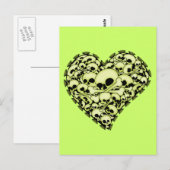 Skull Heart - Groen Briefkaart (Voorkant / Achterkant)