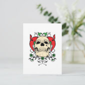 Skull Heart Grunge Briefkaart (Staand voorkant)