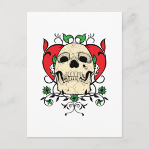 Skull Heart Grunge Briefkaart