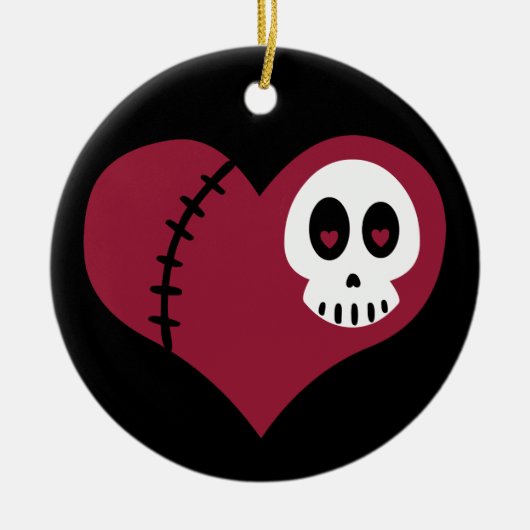 Skull Heart Keramisch Ornament (Voorkant)