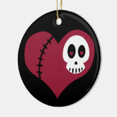 Skull Heart Keramisch Ornament (Links)