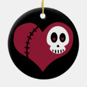 Skull Heart Keramisch Ornament (Achterkant)