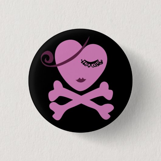 Skull Heart Ronde Button 3,2 Cm (Voorkant)