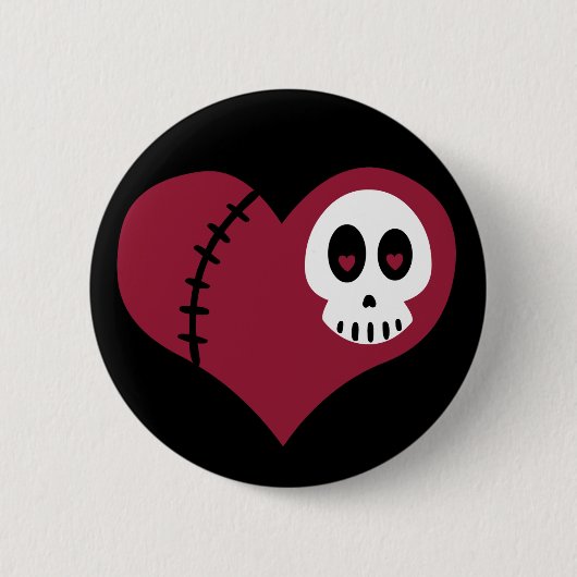 Skull Heart Ronde Button 5,7 Cm (Voorkant)