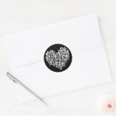 Skull Heart Ronde Sticker (Envelop)