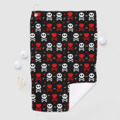 Skull Hearts Golfhanddoek (Insitu)