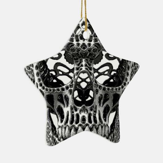 Skull Hearts Keramisch Ornament (Rechts)