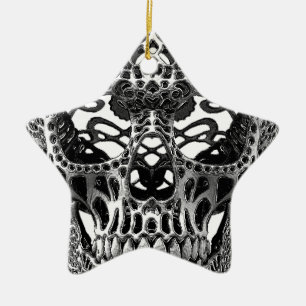 Skull Hearts Keramisch Ornament
