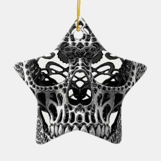 Skull Hearts Keramisch Ornament (Voorkant)